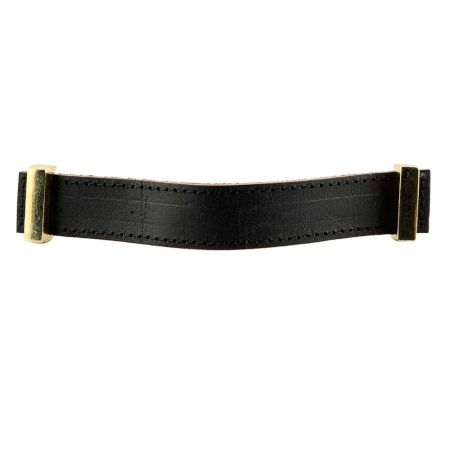 Black Faux Leather Pull Handle